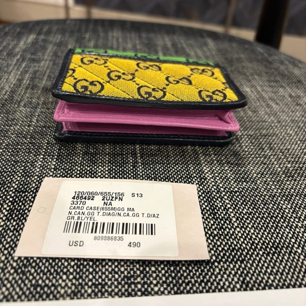 EUC Authentic Gucci Colorful Green, Yellow and Pink Wallet - Picture 7 of 8